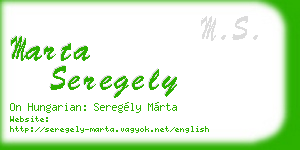 marta seregely business card